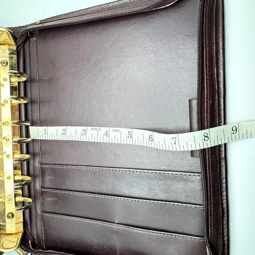 Franklin Covey Full Grain Aniline Leather Classic Sz Planner Zip 7 Ring Binder